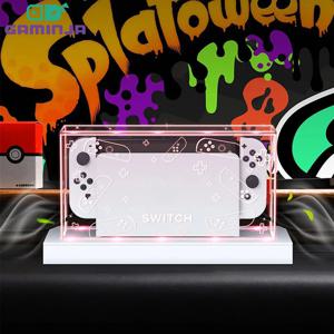 GAMINJA Nintendo Switch 용 투명 먼지 커버 Oled 보호 커버 보호 슬리브 아크릴 디스플레이 박스 쉘 게임 액세서리