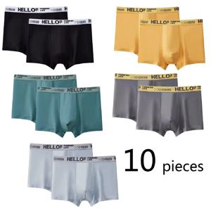 10Pcs/남성 속옷 속옷 높은 스트레치 복서 반바지 통기성 부드러운 남성 반바지 편안한 크기 L-4XL