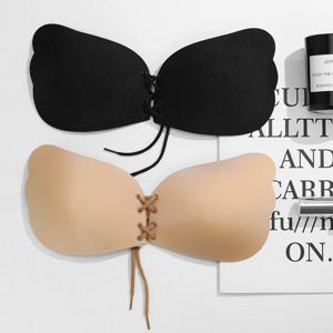 보이지 않는 Strapless 접착 스틱 브래지어 Strapless 푸시 업 브래지어 여성 섹시한 Backless 란제리 원활한 실리콘 Bralette 속옷