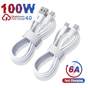 삼성 S23 S22 Ultra Huawei P30 Pro Xiaomi Redmi Oneplus 6A 고속 충전 충전기 케이블 액세서리 용 100W USB 유형 C 케이블
