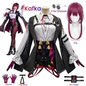 Honkai 스타 레일 코스프레 의상 Honkai Kafka 코스프레 의상 Helloween 파티 정장 가발 Kafka 복장 유니폼