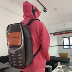 2025 성격 빈티지 전화 가방 Y2k 미적 streetwear 여성 학생 Schoolbags 대용량 재미 있은 기능 배낭 남자