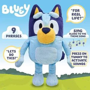 새로운 Bluey 말하는 봉제 인형 빙고 개 음악 플러시 장난감 Bluey 애니메이션 그림 귀여운 동물 노래 개 인형 크리스마스 선물 어린이