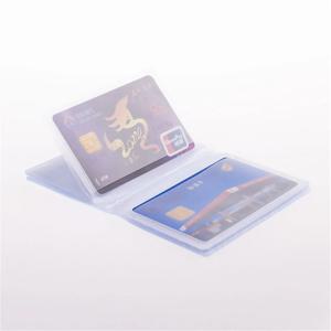 1pc 귀여운 반투명 카드 홀더 가방 내부용 PVC 접이식 신용카드 포켓 플라스틱 카드 홀더 내지 사무용품