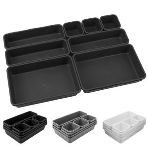 세트당 8PCs 조절 가능 서랍 정리함 상자 트레이 메이크업 화장품 잡동사니 분류기 보관함 주방 욕실 옷장 보석함