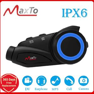 MAXTO M3 오토바이 헬멧 블루투스 헤드셋 인터콤 1000m WiFi 1080P 렌즈 비디오 레코더 방수 6 라이더