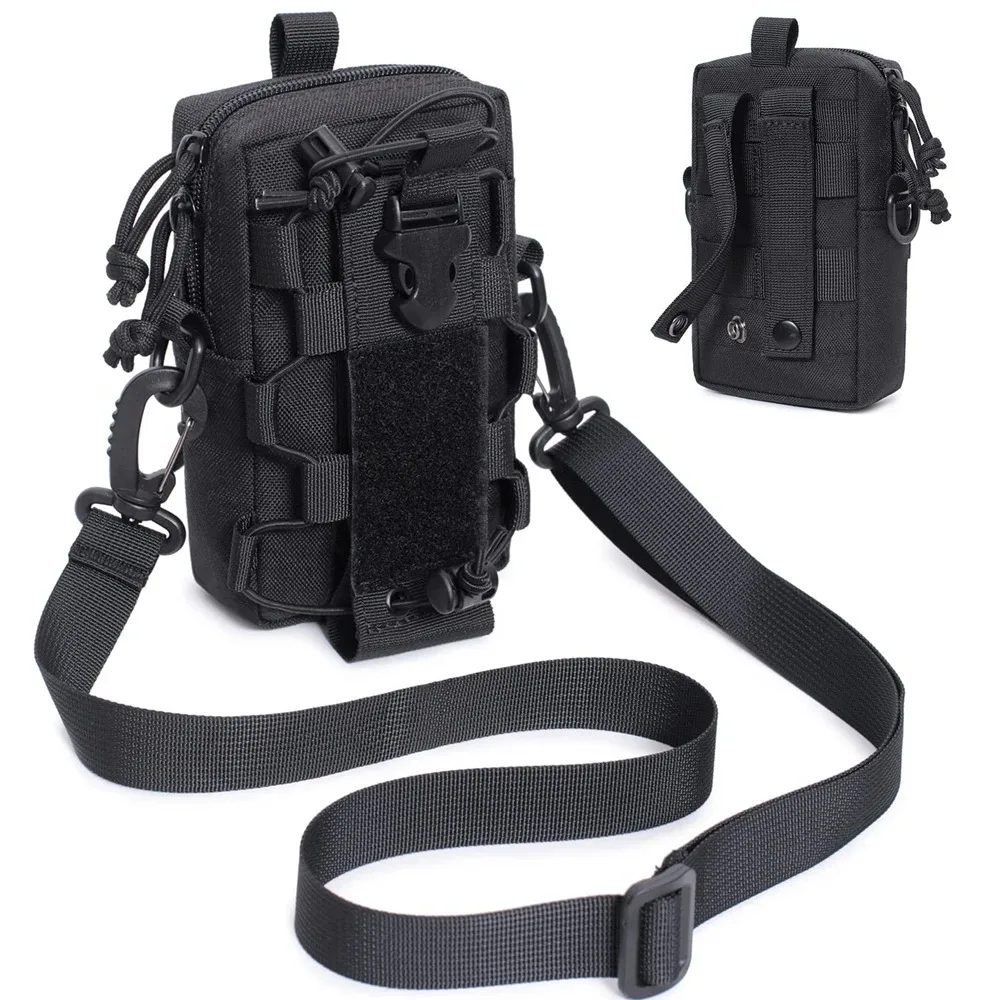 Molle EDC 파우치 물병 수통 주전자 캐리어 야외 스포츠 전화 홀더 캠핑 하이킹 주최자 허리 팩 가방