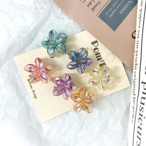 6PCS 여자를위한 패션 작은 반짝 이는 꽃 머리 클로 클립 여자 미니 크랩 헤어 클램프 바레트 헤어 모자를 쓰고 있죠 액세서리 선물