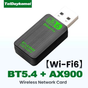 새로운 AX900 USB WiFi 6 Bluetooth 5.4 어댑터 2in1 동글 듀얼 밴드 2.4G 및 5GHz USB 네트워크 무선 Wlan 수신기 Win 10/11