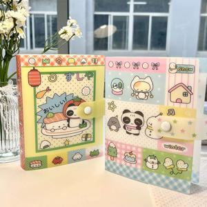 A6 스티치 스토리지 앨범 Kawaii 팬더 테마 폴더 귀여운 스티커 스토리지 스크랩북 재료 스토리지 용 40 페이지