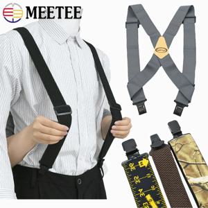 남성용 헤비 듀티 작업 멜빵, X-백 그리퍼 걸쇠, 조절 가능한 스트랩, 완전 탄성, 성인 확장 멜빵