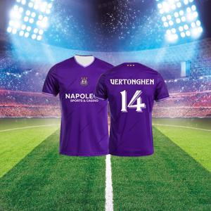 새로운 R.S.C. Anderlecht 축구 벨기에 남자 소년 24-25 축구 유니폼 스포츠 3D 인쇄 티셔츠 팬 특별 축구 유니폼 키트
