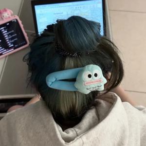 Sanrio Hanyodon 헤어 클립 가을, 겨울 귀여운 플러시 Bb 클립 느슨한 간단한 패션 귀여운 귀여운 작은 물고기 Duckbill 클립 모자를 쓰고 있죠