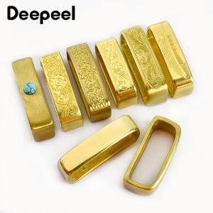 Deepeel 35/40mm 순수 구리 남자 벨트 버클 금속 단단한 황동 허리띠 루프 걸쇠 남자 벨트 DIY 가죽 공예 액세서리