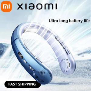 Xiaomi 8000mAh USB 교수형 목 팬 휴대용 Bladeless 미니 충전식 음소거 LED 디지털 디스플레이 전기 공기 냉각기 핸드 헬드