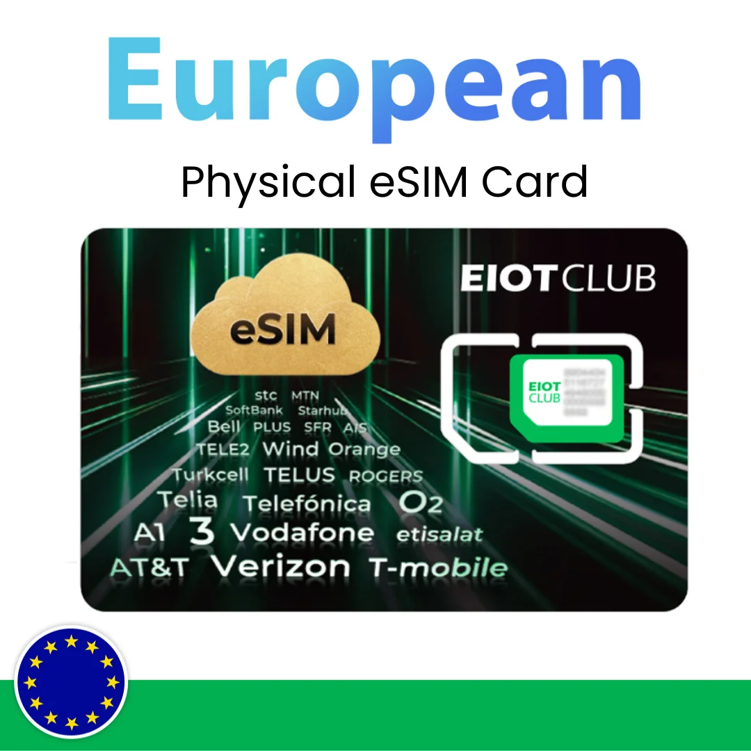 EIOTCLUB eSIM 카드 - 무제한 eSIM 다운로드, 사전 설정된 1GB 영국 로컬 데이터 및 100MB 글로벌 데이터, 여행 및 비즈니스에 이상적
