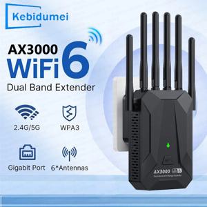 3000Mbps WiFi 6 리피터 2.4/5Ghz 기가비트 WIFI 부스터 장거리 증폭기 네트워크 익스텐더 홈/사무실 EU/US 플러그 간편한 세트