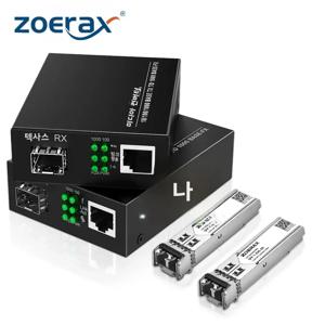 ZoeRax 기가비트 SFP LC 다중 모드 모듈 RJ45 이더넷 미디어 변환기 광섬유 트랜시버(1.25G SFP LC 모듈 포함)