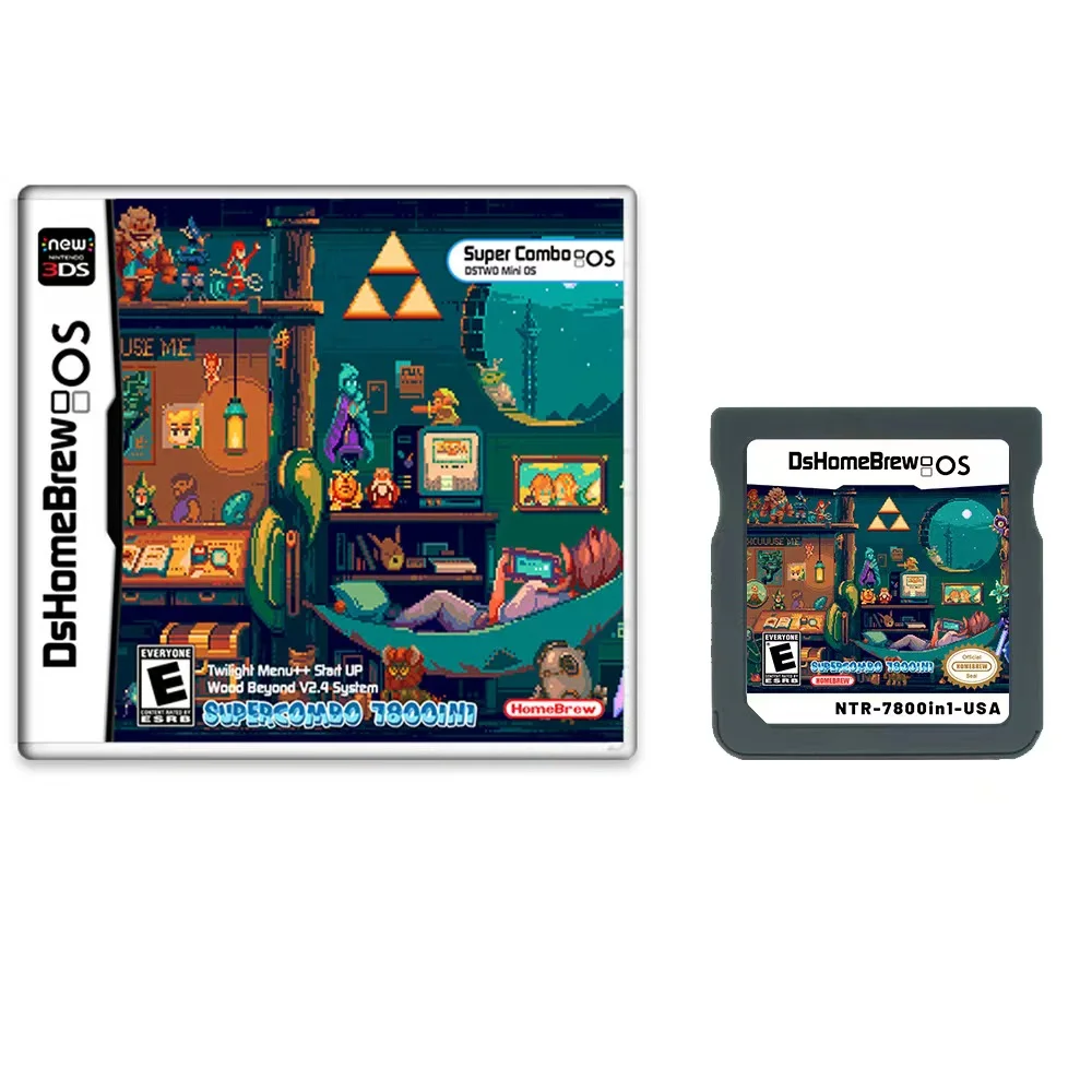 NDS 7800 IN1 게임 컬렉션 R4 3DS 플래시 카드 NDS 픽셀 젤다 테마 휴대용 게임 카드 선물 컬렉션 플레이 적합