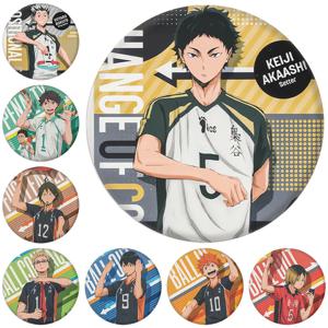 58mm 애니메이션 하이큐!! Yu Nishinoya Ryunosuke Tanaka 코스프레 의상 배지 핀 SPTE Tinplate 브로치 ﻿   프롭 길프
