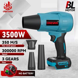 ONEVAN 3500W 브러시리스 전기 에어 블로워 300000RPM 휴대용 무선 송풍기 먼지 제거 도구 (마키타 배터리 핀용)
