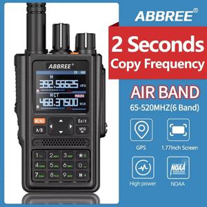 새로운 ABBREE AR-F8 GPS 워키토키 멀티 밴드 무선 복사 주파수 AF FM 128 채널 에어 밴드 풀 밴드 VOX Ham 양방향 라디오
