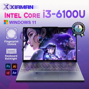 시아만 15.6인치 휴대용 노트북 컴퓨터 인텔 코어 i3 6100U 윈도우 11 프로 노트북 PC 게이머 16GB 램 512GB/1TB SSD 게이밍 노트북