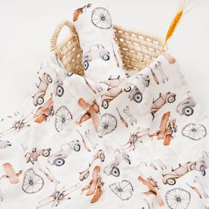Elinfant 디지털 인쇄 1pcs 대나무 면화 모슬린 Swaddle 담요 고품질 120*110cm 2 레이어 신생아 아기 목욕 타올 랩