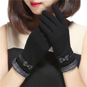 여성용 빈티지 활 매듭 터치 스크린 장갑, 따뜻한 방풍 장갑, 겨울 운전 장갑, 그레이스 레이디 장갑, 도매, 새로운 패션