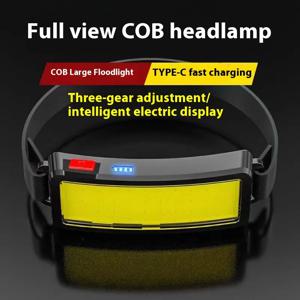 COB LED 슈퍼 브라이트 헤드램프 충전식 180 °   헤드 램프 손전등 야외 방수 러닝 낚시 캠핑 하이킹 헤드라이트