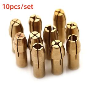 미니 드릴 척 어댑터, 전동 회전 공구용 마이크로 콜릿 황동, 0.5mm-3.2mm, 세트당 10 개