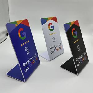 NFC Google 리뷰 브래킷 13.56Mhz 프로그래밍 가능한 Google 리뷰 카드 NFC 스테이션 테이블 벤딩 카드 스탠딩 브랜드 브래킷