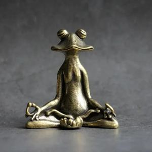 레트로 구리 향 소켓 선 개구리 장식품 단단한 순수 구리 개구리 차 애완 동물 향 홀더 장식품