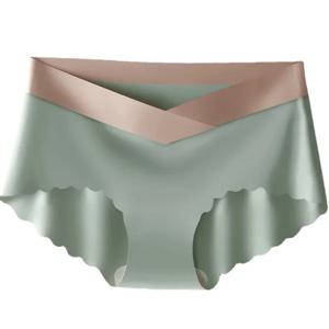 얇은 아이스 실크 시원한 심리스 임산부 팬티, V 로우 웨이스트 배 속옷, 임산부 시크, 여름