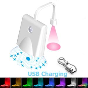 멀티 컬러 LED 벽 야간 조명 모션 센서 자기 발 램프 RGB 프로젝터 화장실 조명 실내 조명