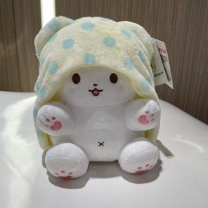 정품 Sanrio Marumofubiyori 담요 곰 헬로 키티 봉제 인형 장난감 멜로디 Kuromi 박제 베개 장난감 플러시 펜던트 선물