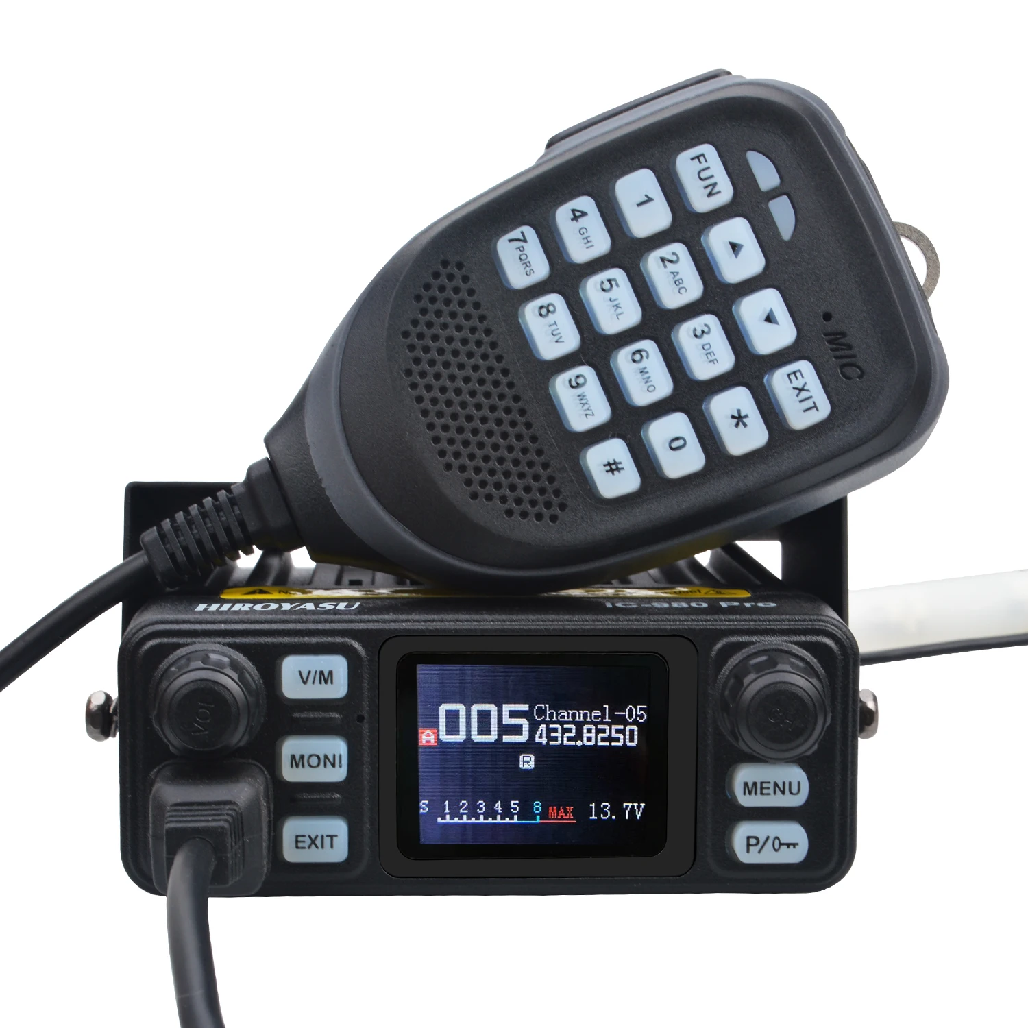 히로야스 워키토키 IC-980Pro, VHF UHF 듀얼 밴드 듀얼 워치, 소음 감소 미니 FM 복스 스크램블러, 모바일 라디오, 25W, 200Ch