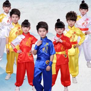 소년 태극권 공연 의상 당나라 정장 아이 쿵푸 무술 유니폼 어린이 중국어 번체 의류 소녀 Wushu 세트