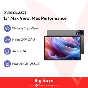 Teclast T65 Max 13 인치 HD 디스플레이, 안드로이드 14 태블릿, MediaTek G99, 8GB RAM, 256GB ROM, 10000mAh 배터리, Widevine L1