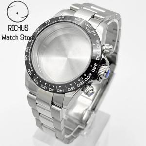 39mm VK63 케이스 실버 시계 케이스 스테인레스 스틸 시계 스트랩 맞는 VK63 쿼츠 무브먼트 시계 액세서리