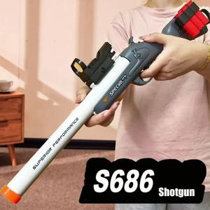 긴 S686 소총 던지기 쉘 장난감 총 소프트 총알 Airsoft 발사기 야외 스포츠 CS 게임 Pistola 샷 총 무기 소년 선물