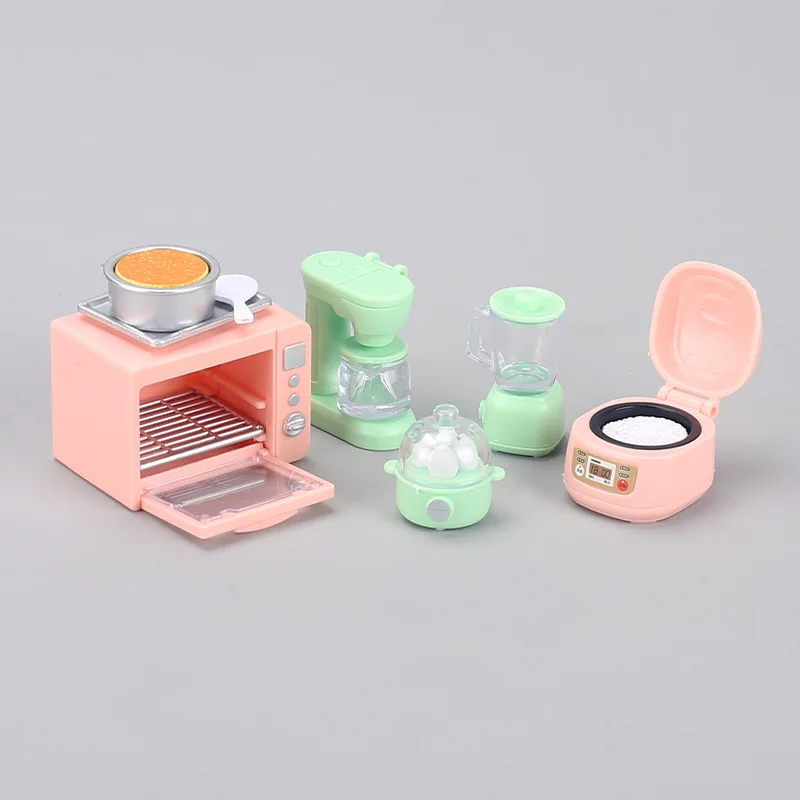 어린이 미니 놀이 집 소형 밥솥 오븐 Juicer 계란 기선 소형 모델 어린이 인형 집 액세서리