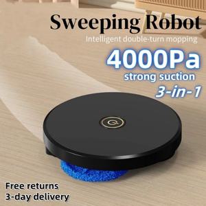 3-in-1 스마트 청소 로봇 4000Pa 이중 회전 자동 진공 청소기 스윕 걸레 브러시 다기능 홈 청소 기계