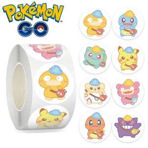 500pcs/Roll 귀여운 포켓몬 피카추 만화 애니메이션 씰링 스티커 장식 DIY PVC 노트북 데칼 낙서 Stiker 보상 선물 장난감