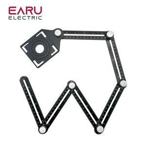 건설 멀티 각도 측정 눈금자 알루미늄 6 접는 위치 눈금자 전문 DIY 목재 타일 바닥 도구 로케이터
