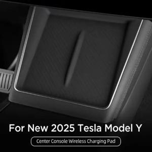 Tesla Model Y Launch 2025 미끄럼 방지 패드 무선 충전 패드 자동차 전화 미끄럼 방지 충전기 매트 보호 패드