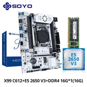 소요 X99 게이밍 메인보드 키트 C612 칩, E5 2650 V3 CPU 및 DDR4 16G*1 2133MHz 메모리, NVME PCIE3.0 SATA3.0 TPM2.0 인터페이스 탑재