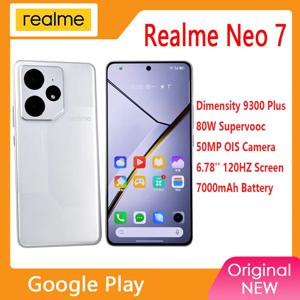 중국 버전 Realme Neo 7 디멘시티 9300+ IP69 7000mAh 80W 슈퍼부스트 언락된 SIM 네트워크 지역 50MP IMX882 6.78인치 OTA