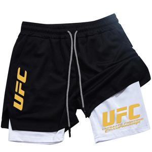 UFC 투인원 남성용 스포츠 반바지, 캐주얼, 속건성, 이중 레이어 통기성, 여름 달리기 및 피트니스에 적합