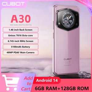 Cubot A30, 안드로이드 14 스마트폰, 16GB (6GB+10GB 확장) RAM+128GB ROM, 90Hz 6.745인치 디스플레이, 5100mAh, 48MP 카메라, 얼굴 인식